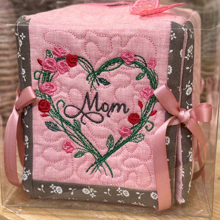 Mom Embroidered Tissue Box Cover