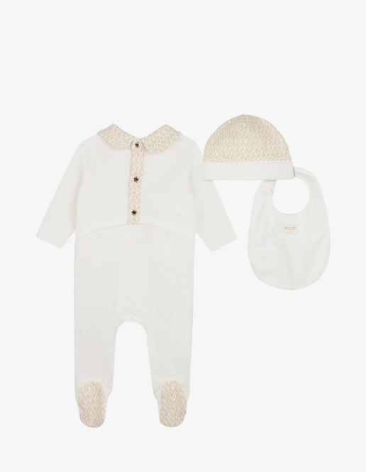 MICHAEL KORS monogram-print cotton babygrow set
