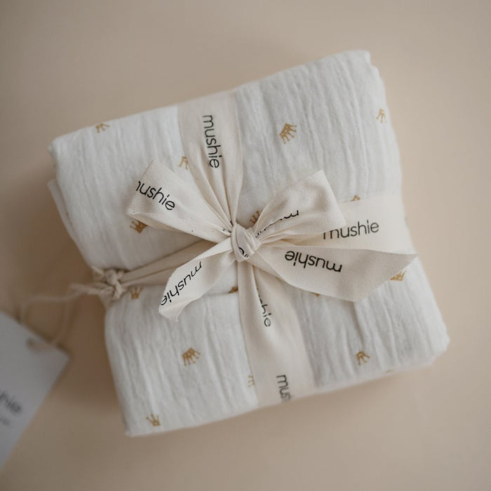 Mushie - Muslin Cloth - Crowns - Pack Of 3