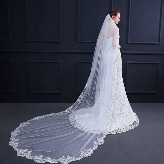 Wedding Veils - Lace Edge Cathedral Bridal Veil