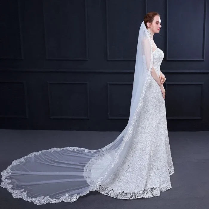 Wedding Veils - Lace Edge Cathedral Bridal Veil