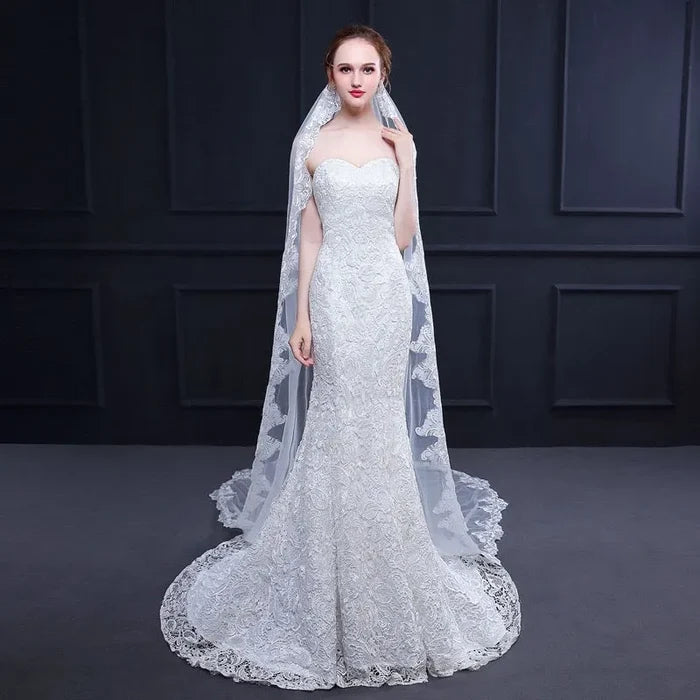 Wedding Veils - Lace Edge Cathedral Bridal Veil