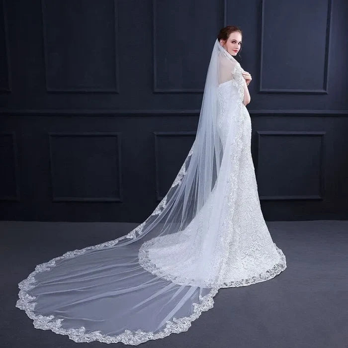 Wedding Veils - Lace Edge Cathedral Bridal Veil
