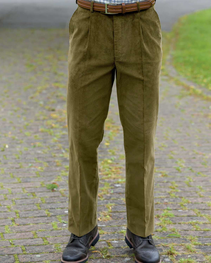 Needlecord Trousers  Mens - Sage - Country Collection