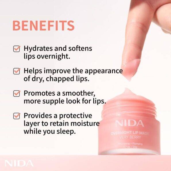 NIDA Overnight Lip Mask 20g قناع الشفاه الليلي من نيدا - Princess Cosmetics Qatar