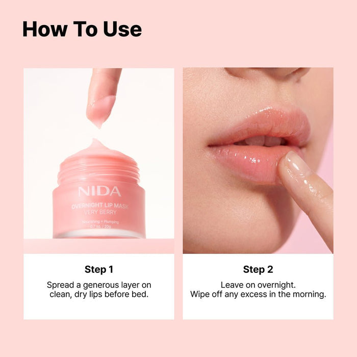 NIDA Overnight Lip Mask 20g قناع الشفاه الليلي من نيدا - Princess Cosmetics Qatar