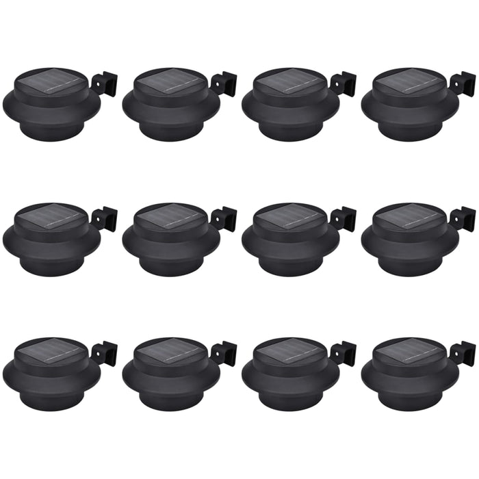 NNEVL Outdoor Solar Fence Lamps 12 pcs LED Black