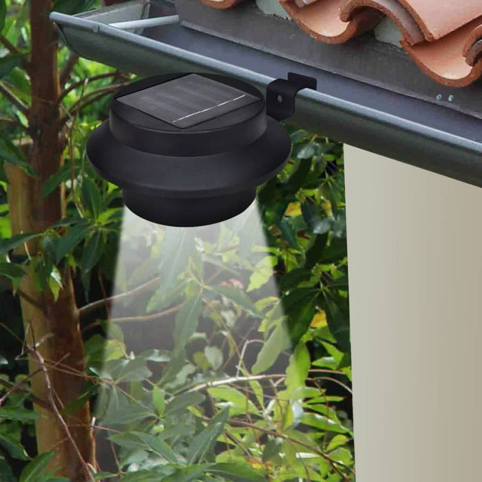 NNEVL Outdoor Solar Fence Lamps 12 pcs LED Black