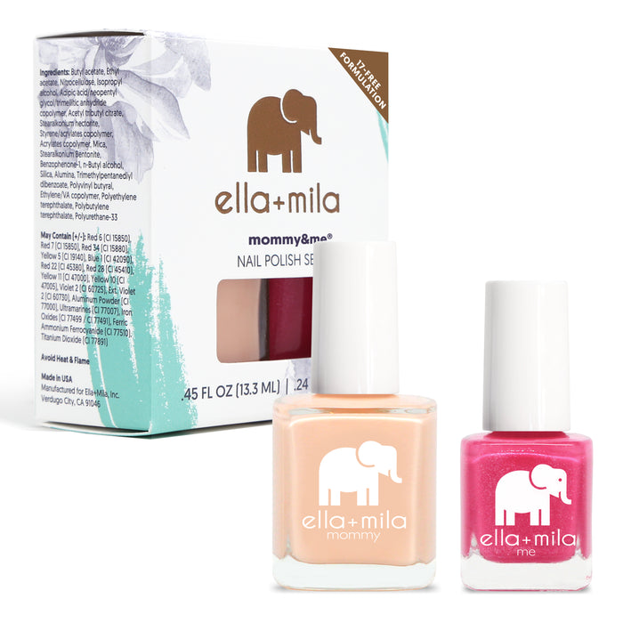 Mommy & Me Nude Attitude + Pretty Princess nail polish set with its retail box