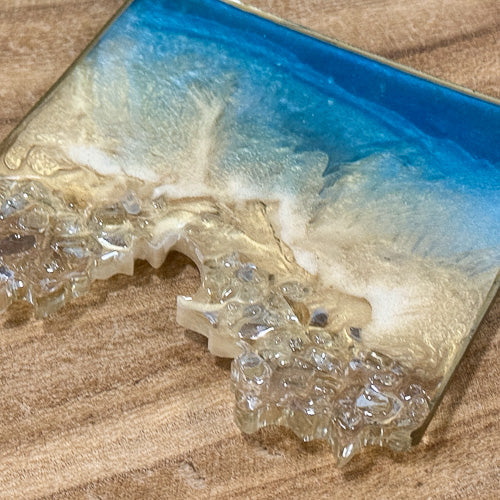Ocean Blue & Gold Coaster Set