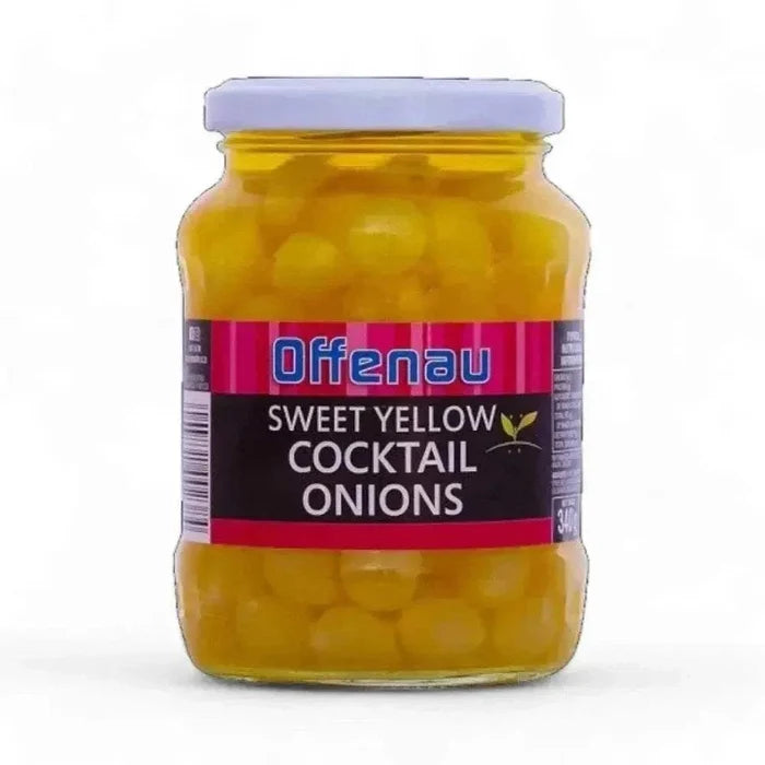Offenau Cocktail Onions yellow 340g jar with white onions in brine from Spain