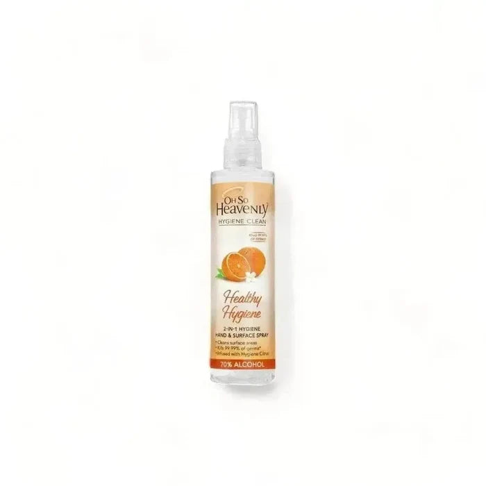 Oh So Heavenly Hygiene Clean Healthy Hand and Surface Spray 150ml with 70% alcohol and citrus fragrance