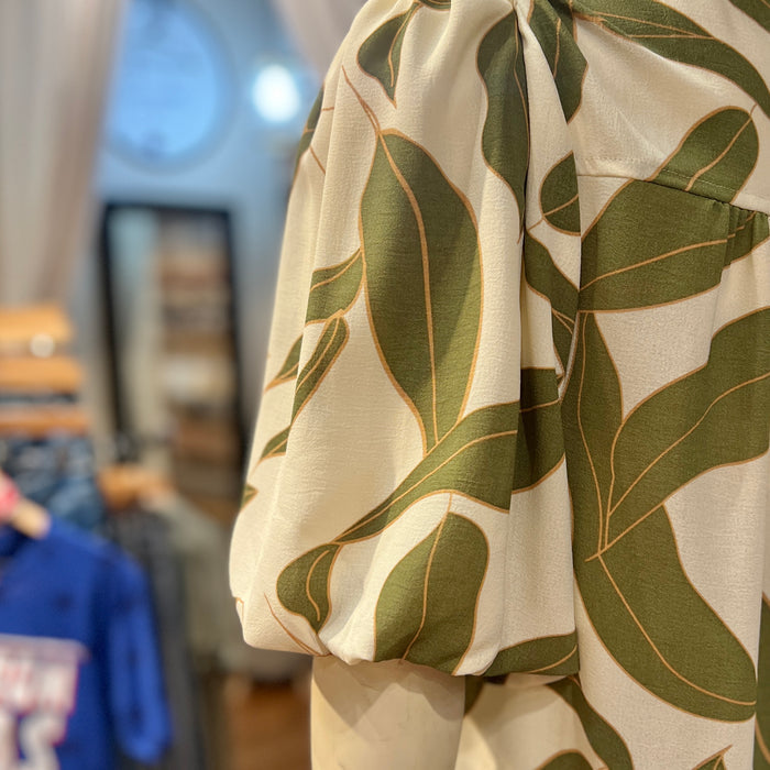 Olive Floral Top