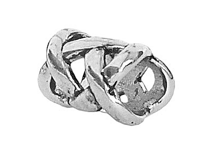 Open Weave Hair Bead - Silver Finish Braid & Dreadlock Accessory side view
