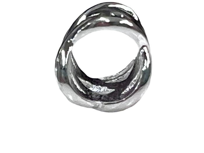 Open Weave Hair Bead - Silver Finish Braid & Dreadlock Accessory front view