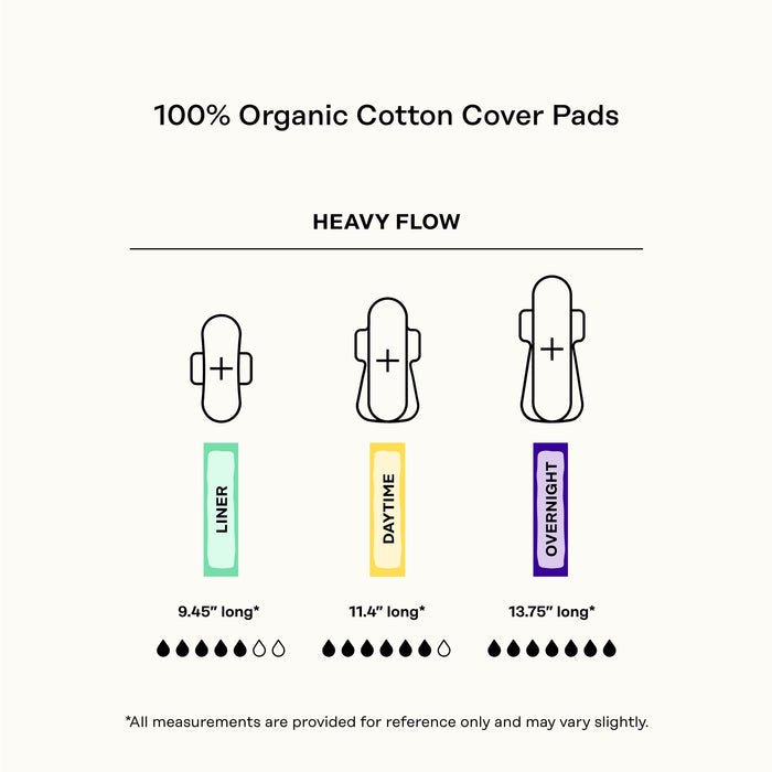 Organic Cotton Cover Cooling Herbal Infusion Heavy Flow Overnight Pads