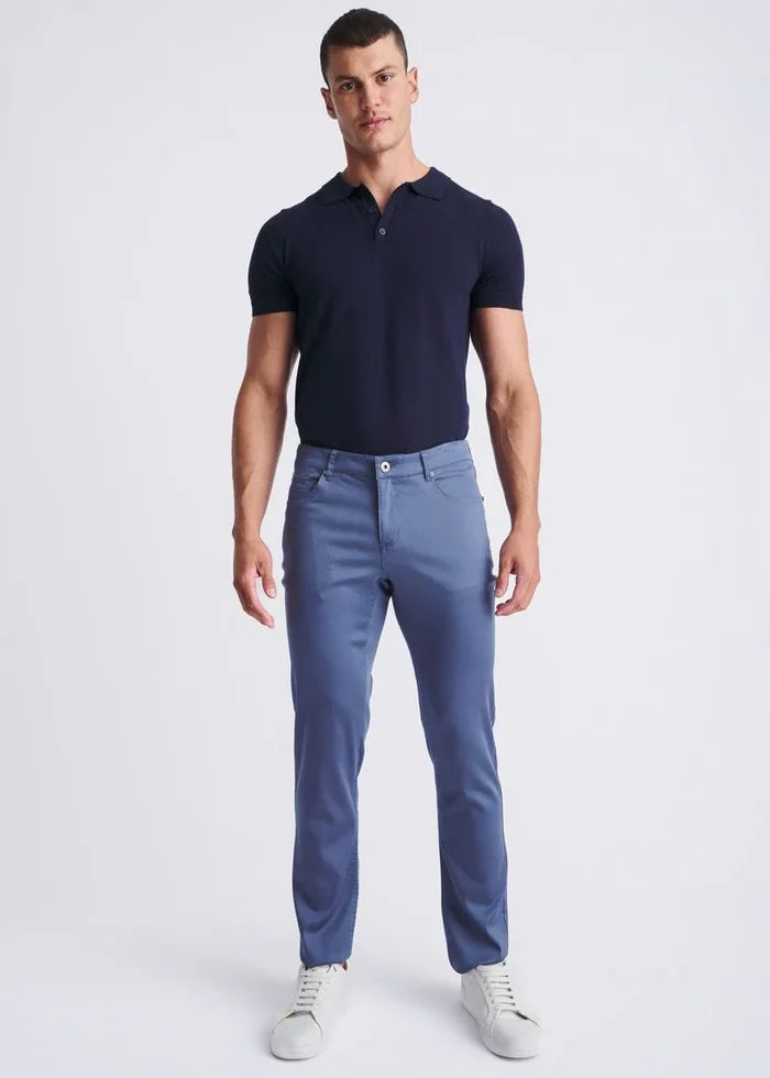 Pacific Blue Lightweight Textured Stretch Woven 5-Pocket Jeans PM-3052