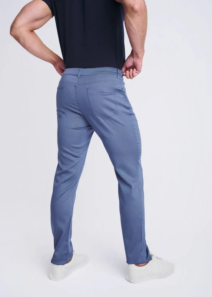 Pacific Blue Lightweight Textured Stretch Woven 5-Pocket Jeans PM-3052