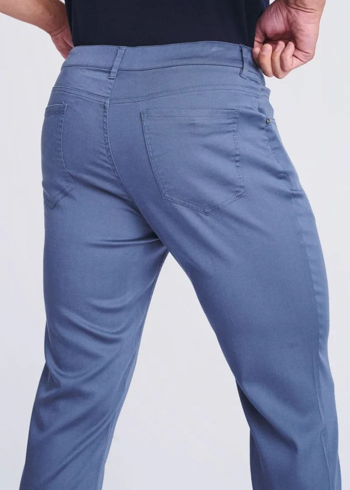 Pacific Blue Lightweight Textured Stretch Woven 5-Pocket Jeans PM-3052