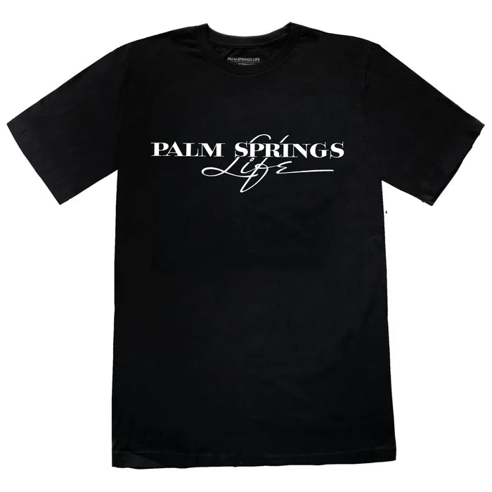 Palm Springs Life Unisex Black Tee with White