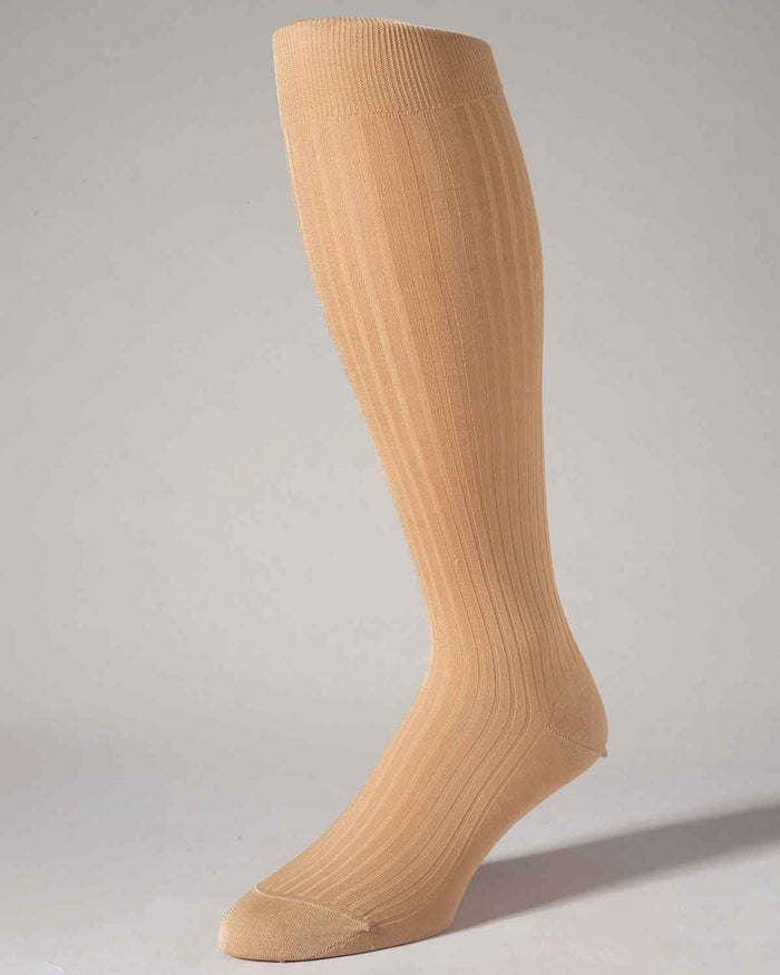 Pantherella Pure Cotton Knee Socks - Beige - Country Collection
