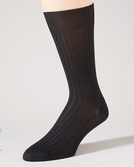 Pantherella Stretch Cotton Ankle Socks - Black - Country Collection