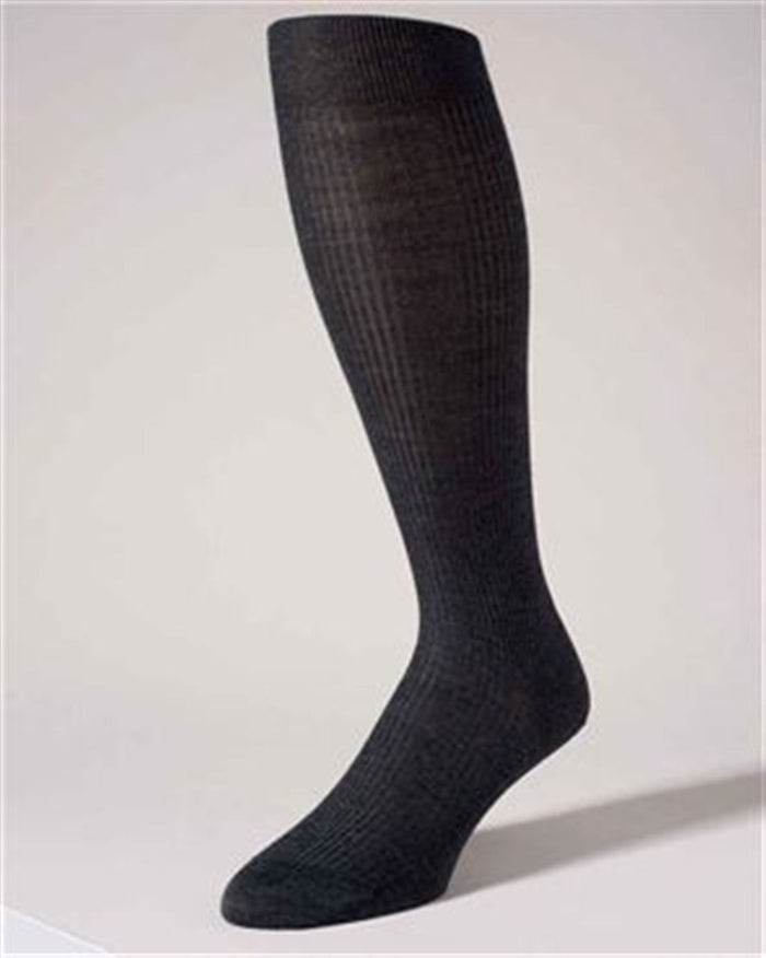 Pantherella Stretch Cotton Knee Socks - Grey - Country Collection