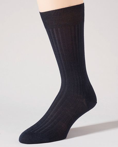 Pantherella Stretch Wool Ankle Socks - Navy - Country Collection