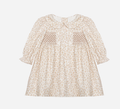 PATACHOU Beige floral print dress with smock details