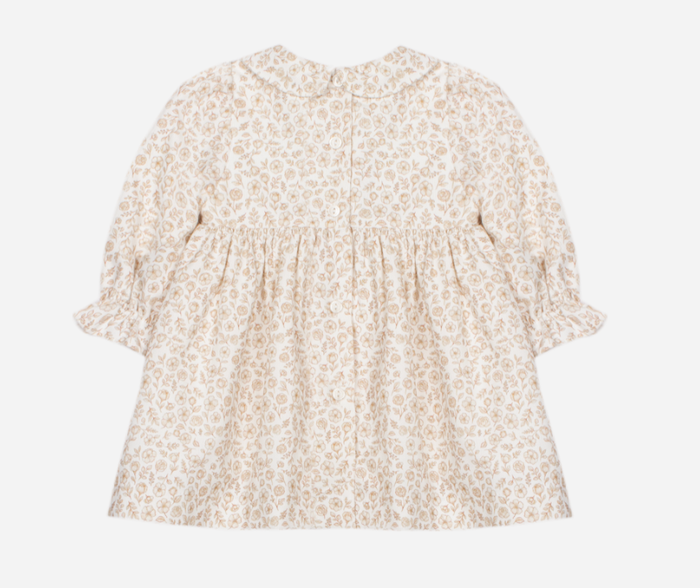 PATACHOU Beige floral print dress with smock details