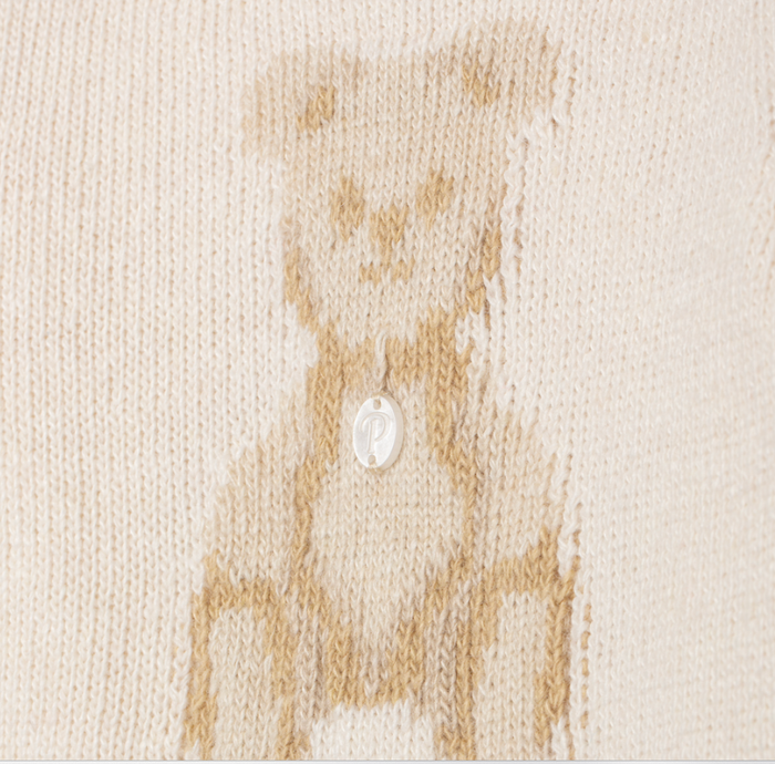 PATACHOU Ecru knit set with teddy bear