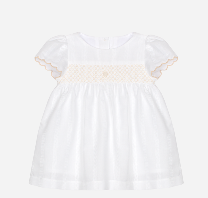 PATACHOU Elegant beige dress with delicate embroidery
