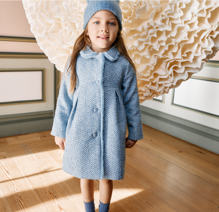 PATACHOU Indigo Blue tweed coat