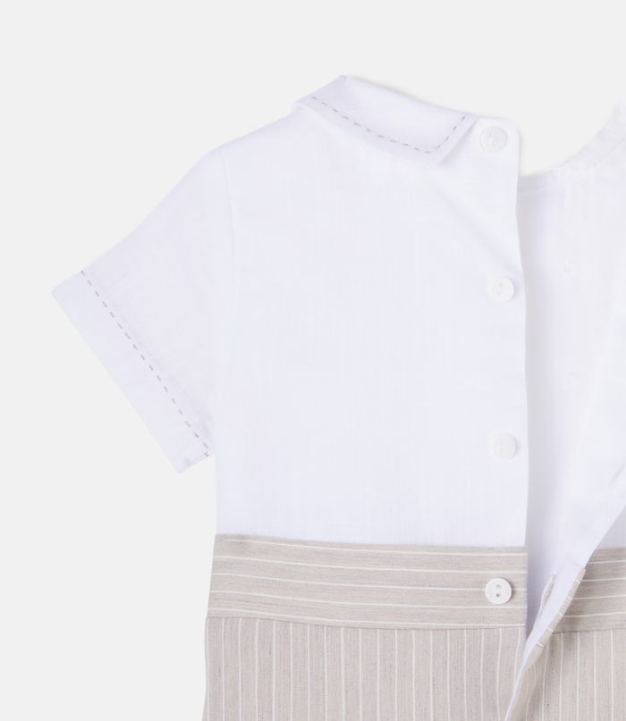 PATACHOU striped contrast romper