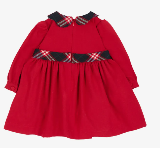 PATACHOU Tartan trim long sleeve dress