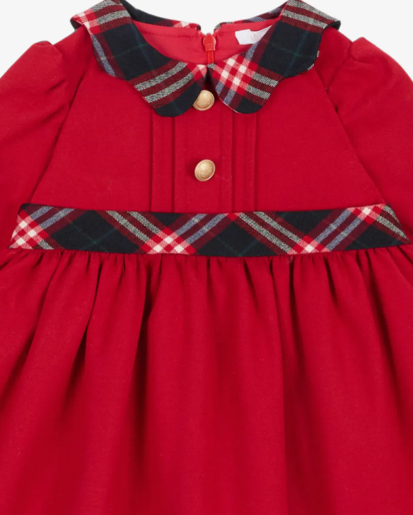 PATACHOU Tartan trim long sleeve dress