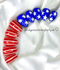 Patriotic American Flag nails - Paws By Picasso Patriotic American Flag nails