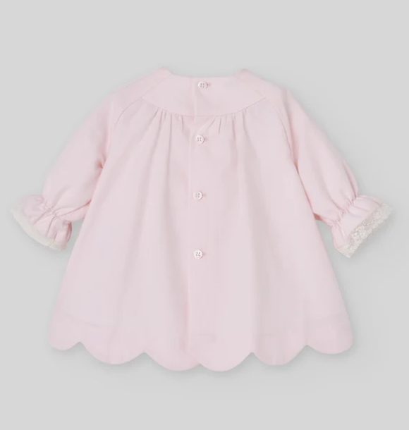 PAZ RODRIGUEZ Baby Girls Pink Dress Set with Scalloped Hem €125.35