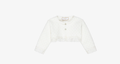 PAZ RODRIGUEZ Girls Ivory Knot Stitch Knit wool Cardigan
