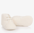 PAZ RODRIGUEZ Ivory Cotton Lace-Up Pre-Walkers