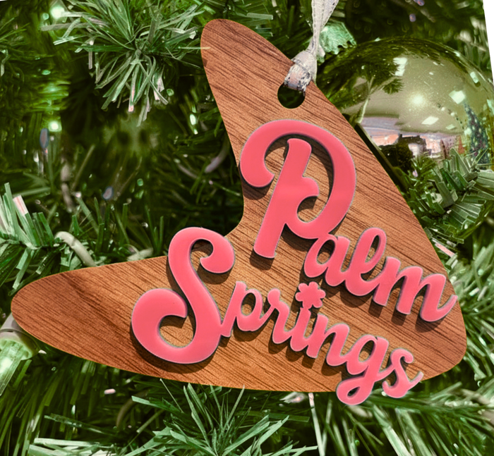 Pink and Walnut Palm Springs Ornament