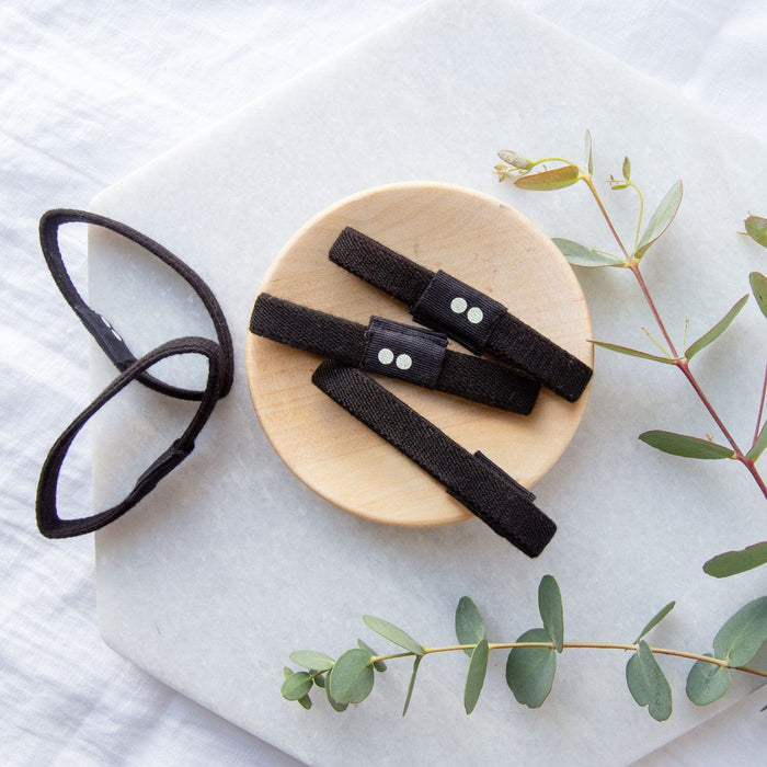 Plastic Free Organic Hair Ties - 6 Colors, Sustainable Hair Ties, Organic Cotton, Natural Rubber
