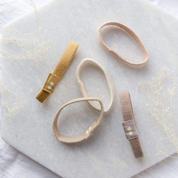 Plastic Free Organic Hair Ties - 6 Colors, Sustainable Hair Ties, Organic Cotton, Natural Rubber