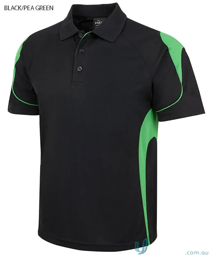 JBs Podium Bell Polo shirt in black and pea green, stay cool with urban fit style