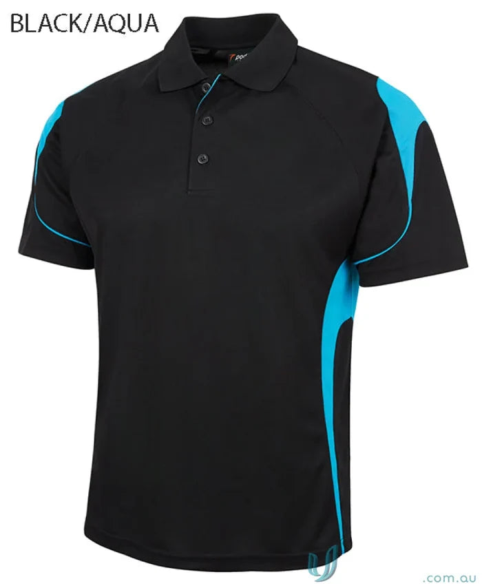 Black and aqua JBs Podium Bell Polo shirt for stay cool urban fit style