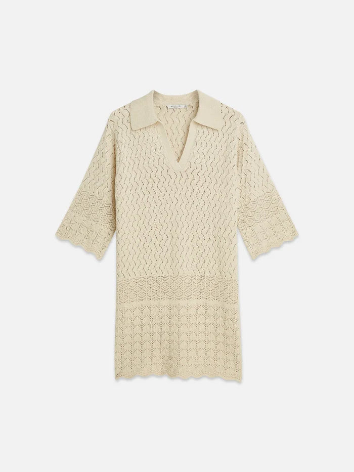 Pointelle Stitch Knitted Short Dress Fog UFU01421T