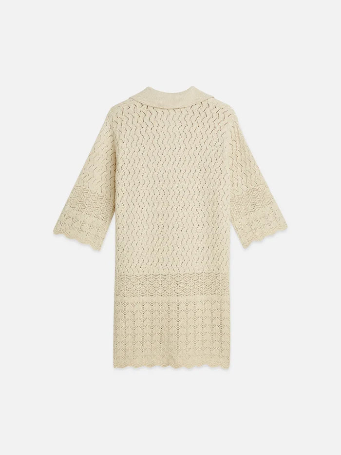 Pointelle Stitch Knitted Short Dress Fog UFU01421T