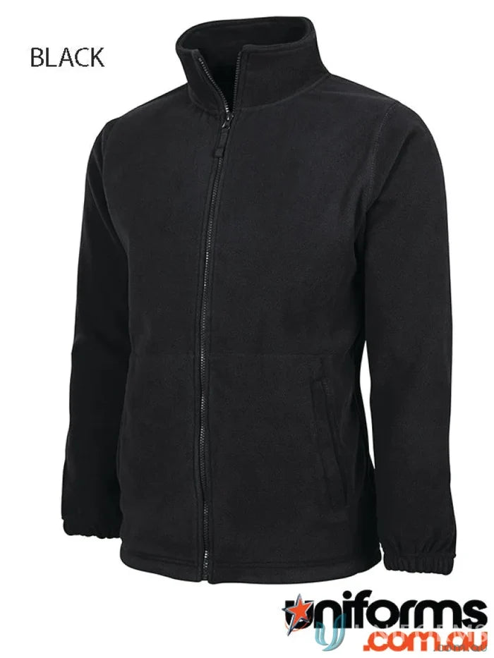 Black fleece zip-up jacket JBs Adults Full Zip Polar made with 290gsm low-pill polar fleece