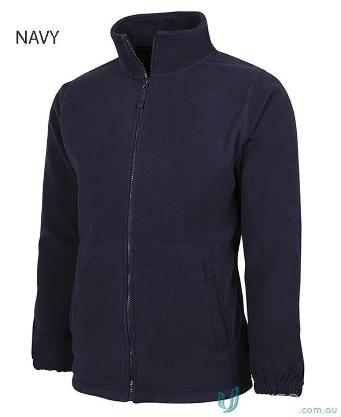 JBs Adults Navy Fleece Jacket with zip polar 3fj and 290gsm low-pill polar fleece
