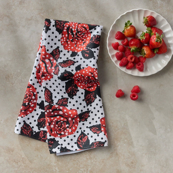 Polka Rose Tea Towel - Olita Gifts & Goods